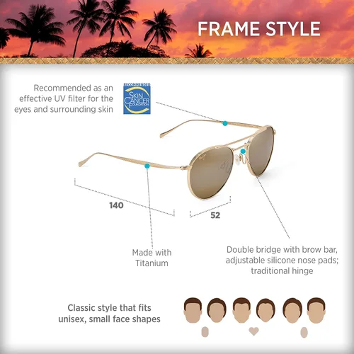 Vista 6 de Maui Jim Gafas de sol clásicas polarizadas Piscis de ajuste universal para hombre y mujer