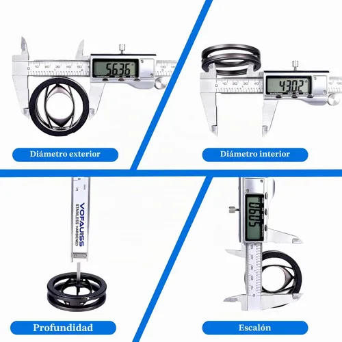 Vista 3 de Herramienta de medición de calibre digital, herramienta de medición de calibre con acero inoxidable, calibre vernier digital de micrometro con dial