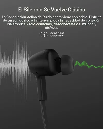 Vista 3 de Belkin SoundForm Active Auriculares con Cancelación Activa de Ruido Cableados con Conector USB C, Clasificación IPX5, Auriculares Intrauditivos