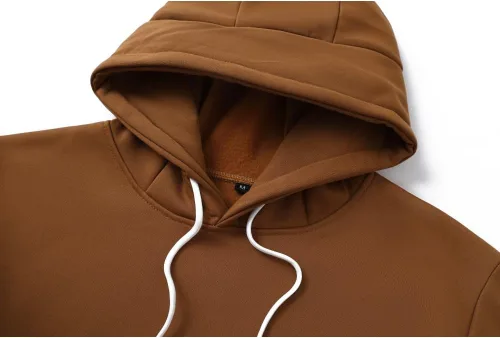 Vista 3 de Sudadera con capucha para hombre, diseño de panel multicolor, de forro polar, manga larga, para deportes