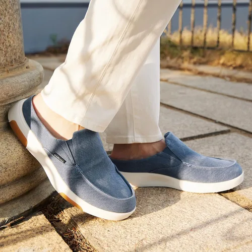 Vista 6 de OrthoComfoot Mocasines ortopédicos sin cordones para hombre zapatos para caminar con soporte del arco pantuflas casuales para fascitis plantar