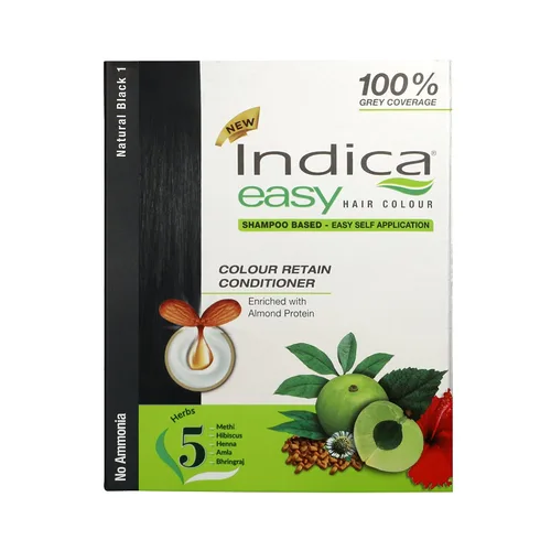 Vista 3 de Indica Easy Shampoo Based Hair Colour Black Pack de 3