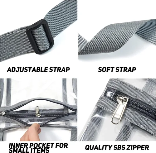 Vista 4 de Vorspack - Bolsa transparente aprobada para conciertosestadios con bolsillo