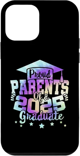 Vista 12 de iPhone 15 Parents of a 2025 Graduate Tie Dye Class Senior Graduation Case