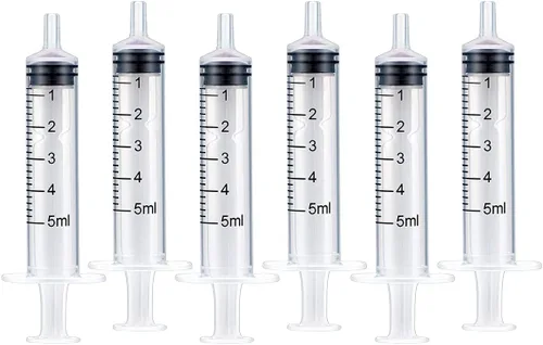 Vista 8 de Jeringa de plástico de llenado de tinta de 5 ML/CC con punta de aguja de acero inoxidable romo para pluma estilográfica, impresora