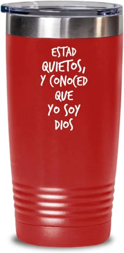 Vista 4 de Regalos catolica cristianas vaso en espanol con versiculos de la biblia para padres estad quietos