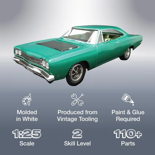 Vista 2 de AMT 1968 Plymouth Road Runner Kit de personalización Kit de modelo a escala 1:25