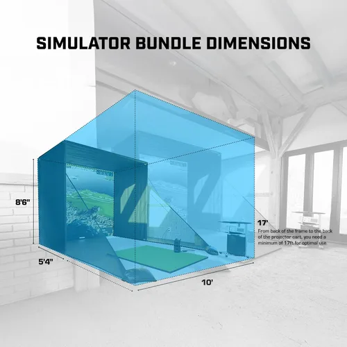 Vista 10 de Bushnell Launch Pro Simulator Bundle - Monitor de lanzamiento portátil con suscripción FSX Play Gold, proyector, recinto y césped