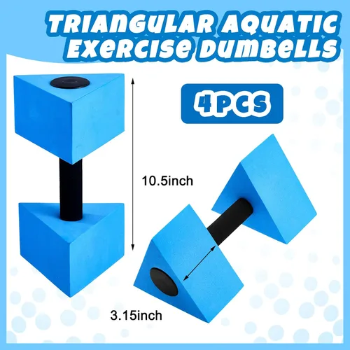 Vista 3 de 4 mancuernas triangulares para ejercicio acuático, pesas flotantes