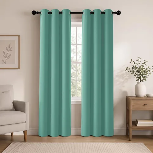 Vista 54 de Cortinas de oscurecimiento de habitación de 45 pulgadas de largo para dormitorio y sala de estar, cortinas térmicas aislantes con ojales