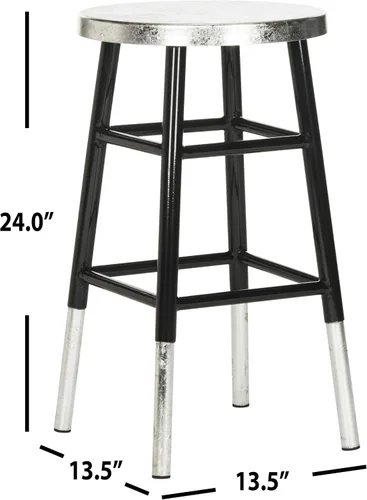 Vista 3 de Safavieh Kenzie Taburete de mostrador, negro/plateado