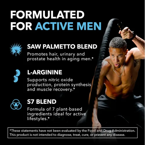 Vista 4 de Saw Palmetto 500 mg y L-Arginina 500 mg – Salud de la próstata y suplementos de óxido nítrico para hombres – 60 unidades – Apoyo a la función