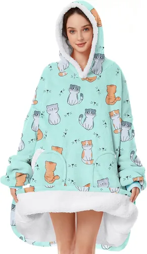 Vista 7 de American Trends Wearable Blanket Hoodie, Oversized Sherpa Warm Hoodie Blanket Thick Sweatshirt, Gift for Women Men Girls