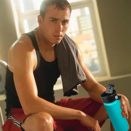 Vista 5 de Tapa abatible para Hydro Flask de boca ancha de 32 40 onzas con mango flexible, tapa de café de repuesto compatible con Hydroflask, Nalgene y más.