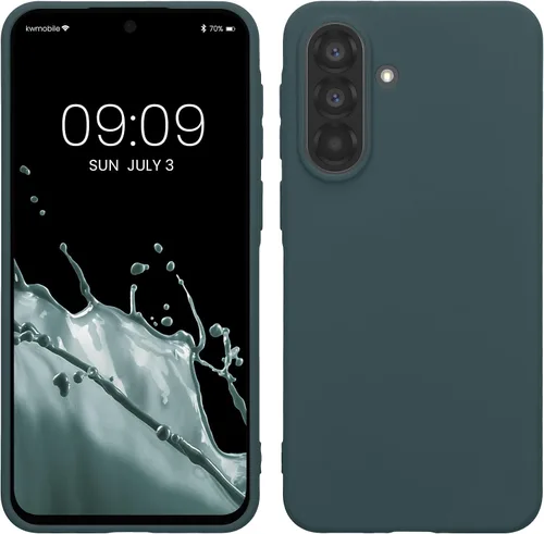 Vista 96 de kwmobile Funda compatible con Samsung Galaxy A12 - Funda protectora de silicona TPU suave y delgada - Azul Báltico