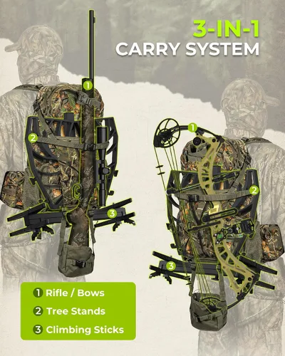 Vista 2 de Extremus by KastKing Timber Trail Hunting Backpack for Men, Hunting Pack Forest