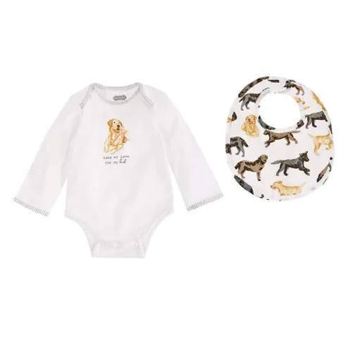 Vista 7 de Mud Pie Babero y oruga con estampado de perro Bulldog, Aussie