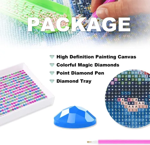 Vista 6 de Zariocy Kits de arte de diamantes 5D para adultos, ramo de frutas, pintura de diamantes de bricolaje, planta de arte redonda de taladro completo