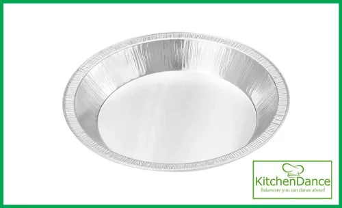 Vista 3 de KitchenDance - Sartenes desechables de papel de aluminio – Bandeja redonda de papel de aluminio de 9 pulgadas apta para horno, sartenes de papel