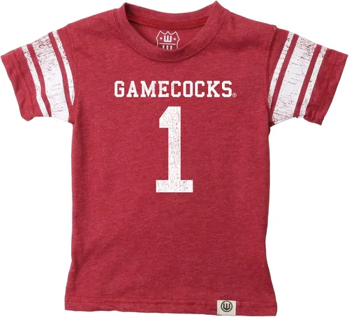 Vista 5 de Wes and Willy Camiseta de Manga Corta con Estampado de Jersey para Niños y Jóvenes Fanáticos del Deporte Universitario, Tallas 8-20 Vintage