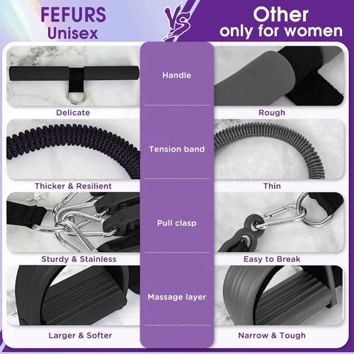 Vista 5 de 2025 Banda de resistencia con pedal mejorada, cuerda elástica de 4 tubos para sentadillas para hombres y mujeres, tirador de pedal