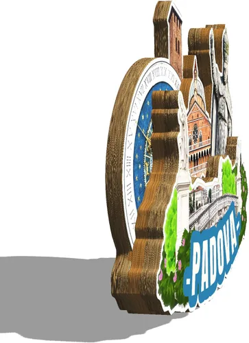 Vista 2 de Imán de Padova de Italia para nevera, monumentos 3D, decoración coleccionable de recuerdos hechos a mano