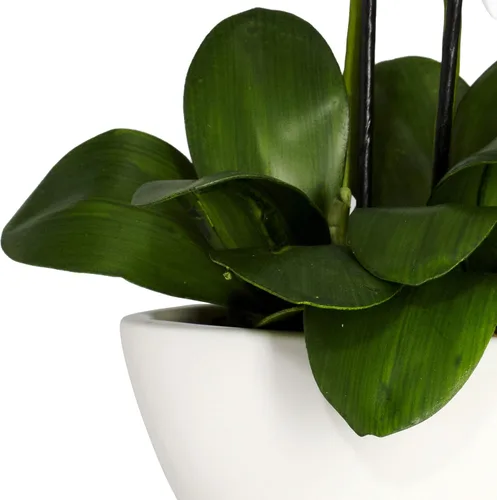 Vista 7 de Nearly Natural 4804 15in. Arreglo de flores de seda de phalaenopsis, blanco, 14.5 "x 11" x 4.5