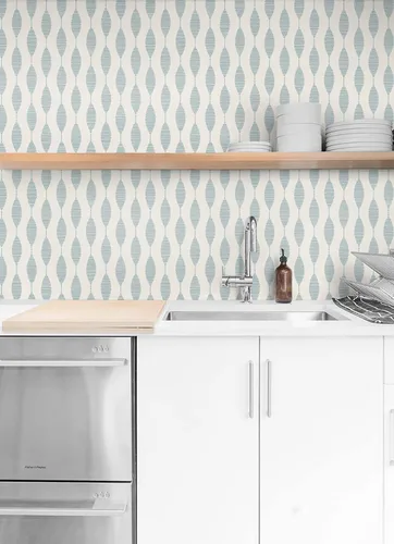 Vista 4 de NextWall Stacy Garcia Home Ditto - Papel tapiz para despegar y pegar (azul ópalo)