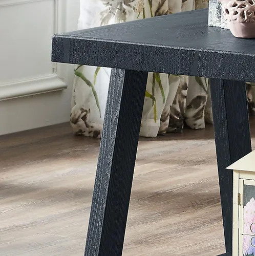 Vista 7 de Roundhill Furniture Atenas Juego de mesa de café de 3 piezas de estante de madera contemporánea, negro
