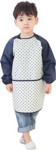 Vista 9 de Plie Kids Waterproof Art Smock – Long Sleeve Apron for Painting, Baking, Sensory Play (Ages 1–10)