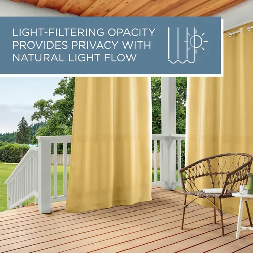 Vista 219 de TOWN & COUNTRY BASICS Cabana Cortinas Sólidas de Peso Pesado para Interiores y Exteriores, Opacidad de Filtrado de Luz con Parte Superior de Ojales