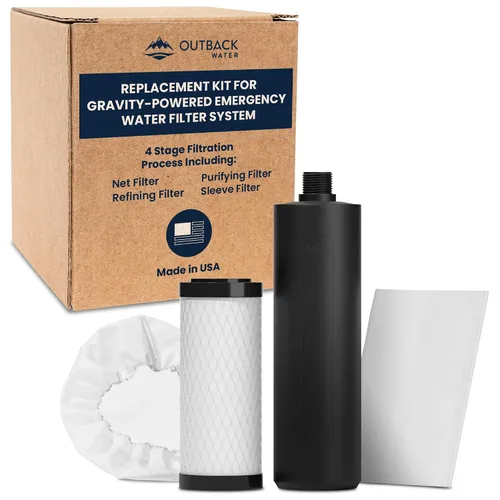 Vista 5 de Outback Water - Sistema de filtro de agua potable de emergencia, cubo alimentado por gravedad, filtración de agua potable para supervivencia, fuera