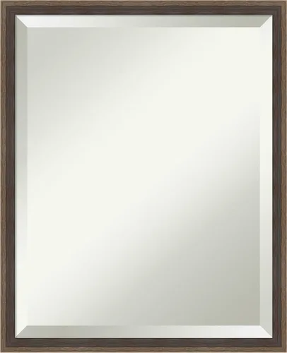 Vista 32 de Amanti Art Espejo de pared marrón de 26 x 22 pulgadas, espejo rectangular de baño de Alejandría marrón rústico para decoración de pared, sala