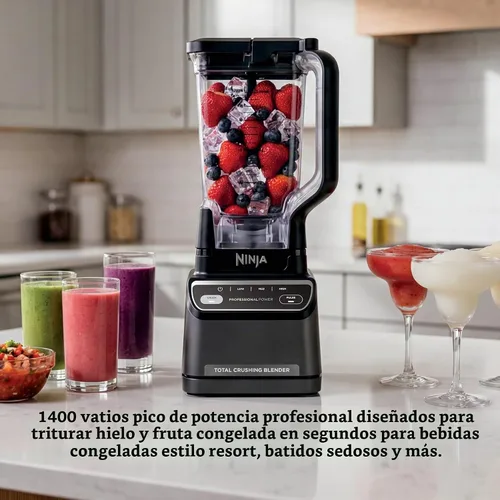 Vista 2 de Ninja Licuadora profesional Licuadora de batidos, mezcladora de bebidas, molinillo, trituradora de hielo Tecnología Total Crushing™, preajustes