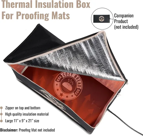 Vista 3 de Caja de fermentación Cozy Bread® Compatible con esterilla de fermentación de 10" x 21" (esterilla térmica no incluida) Marca de EE. UU