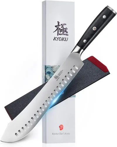 Vista 11 de KYOKU Cuchillo deshuesador de 6,5 pulgadas de la serie Samurai, cuchillo de filetear con mango de madera de Pakka, acero de alto carbono