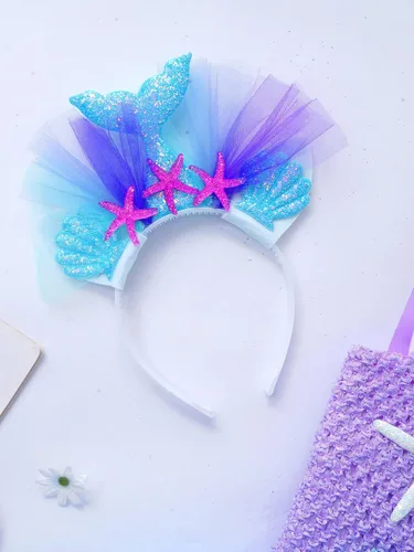Vista 6 de MSemis Disfraz de sirena para niñas pequeñas, tutú con luz LED, vestido de baile de princesaHalloween