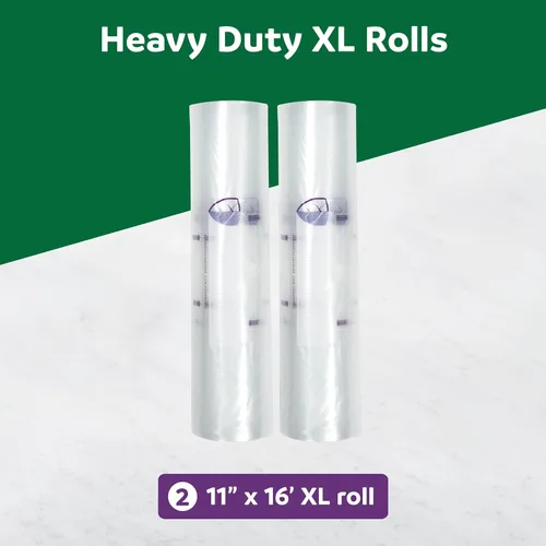Vista 7 de FoodSaver Rollos selladores al vacío resistentes, paquete de 2 rollos XL de 11 pulgadas x 16 pies (32 pies en total), se expande a 14 pulgadas
