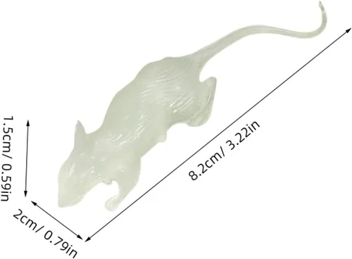 Vista 2 de 20Pcs Luminous Fake Mouse Halloween Tricky Rat Prank Props Glowing Scary Decorations for Haunted House and April Fool S Day