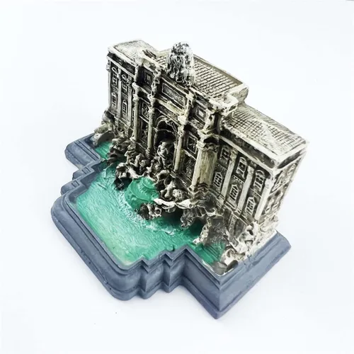 Vista 2 de Wedarego Roma Italia 3D Fontana di Trevi Resina Decoración de mesa de escritorio Decoración hecha a mano Ornamento Turístico Souvenir Collection