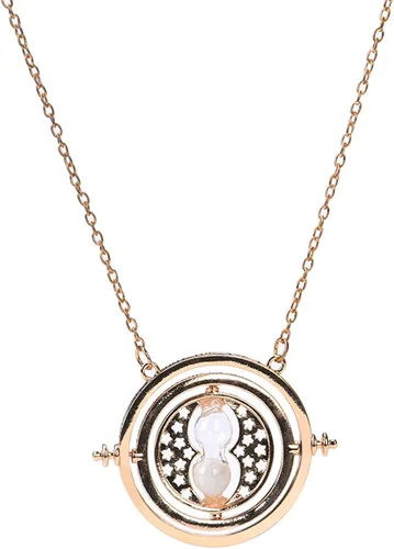 Vista 3 de Beita Hermiones - Collar de aleación con colgante de reloj de arena giratorio para mujer y niña color dorado Zinc No es una piedra preciosa