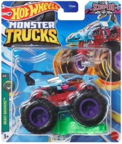 Vista 3 de Hot Wheels Monster Trucks Nuevo para 2024 escala 1:64 (Bigfoot 4x4x4 5/12 Freestyle Wreckers)
