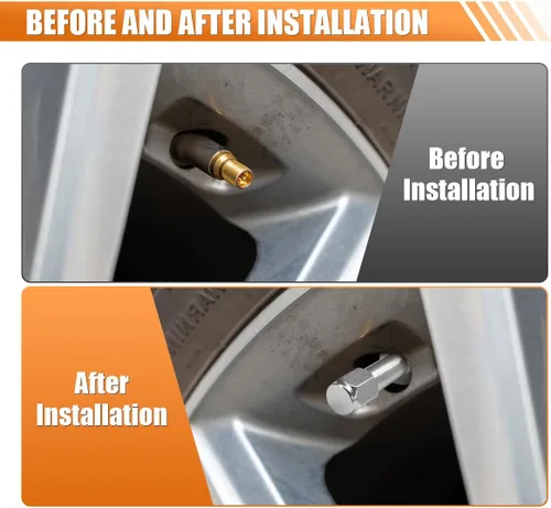 Vista 4 de 5 piezas TR43E/VS43 - Vástagos de válvula de neumático sin cámara de metal, montaje de vástago de válvula de aleación de aluminio para orificio