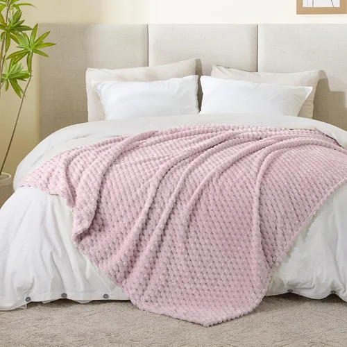 Vista 144 de BEDELITE Manta de forro polar para sofá y cama, manta decorativa de jacquard 3D de almendra, súper suave y acogedora, manta mullida cálida adecuada