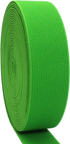 Vista 15 de Banda elástica de punto negro de 1-1/2 pulgadas, 10 yardas, 1.496 in, tejido de sarga de doble cara, correas elásticas pesadas, banda elástica