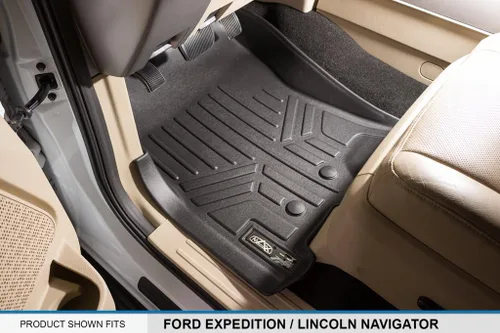 Vista 2 de SMARTLINER Alfombrillas de piso Juego de revestimientos de 3 filas Compatible con Ford Expedition 2011-2017