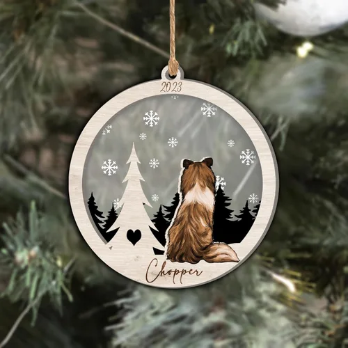 Vista 326 de Nazenti Adorno de Navidad conmemorativo personalizado, regalo personalizado de recuerdo de perro, condolencias por pérdida de mascotas, sabueso
