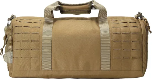 Vista 2 de SEYATULLH Bolsa de lona táctica militar para hombres y mujeres con compartimento para zapatos, bolsa de gimnasio, bolsa de fitness, bolsa