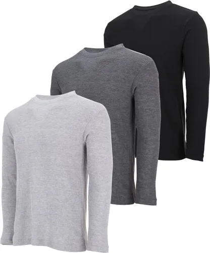Vista 14 de DARESAY Paquete de 3: camiseta térmica de manga larga para hombre, camisetas de manga larga Henley & Crew para hombre, camisetas de manga larga
