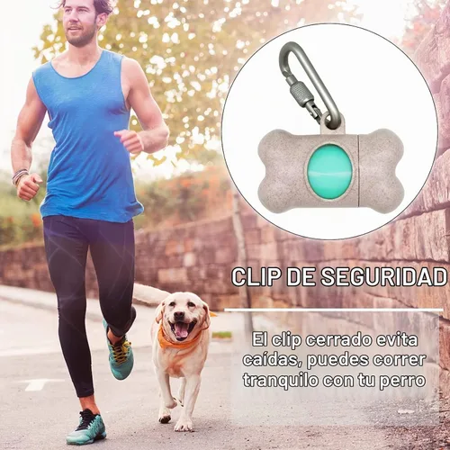 Vista 2 de Dispensador de bolsas de recogida de caca de perro con 1 rollo de color aleatorio, bolsas de residuos para perros a prueba de fugas y perfumadas